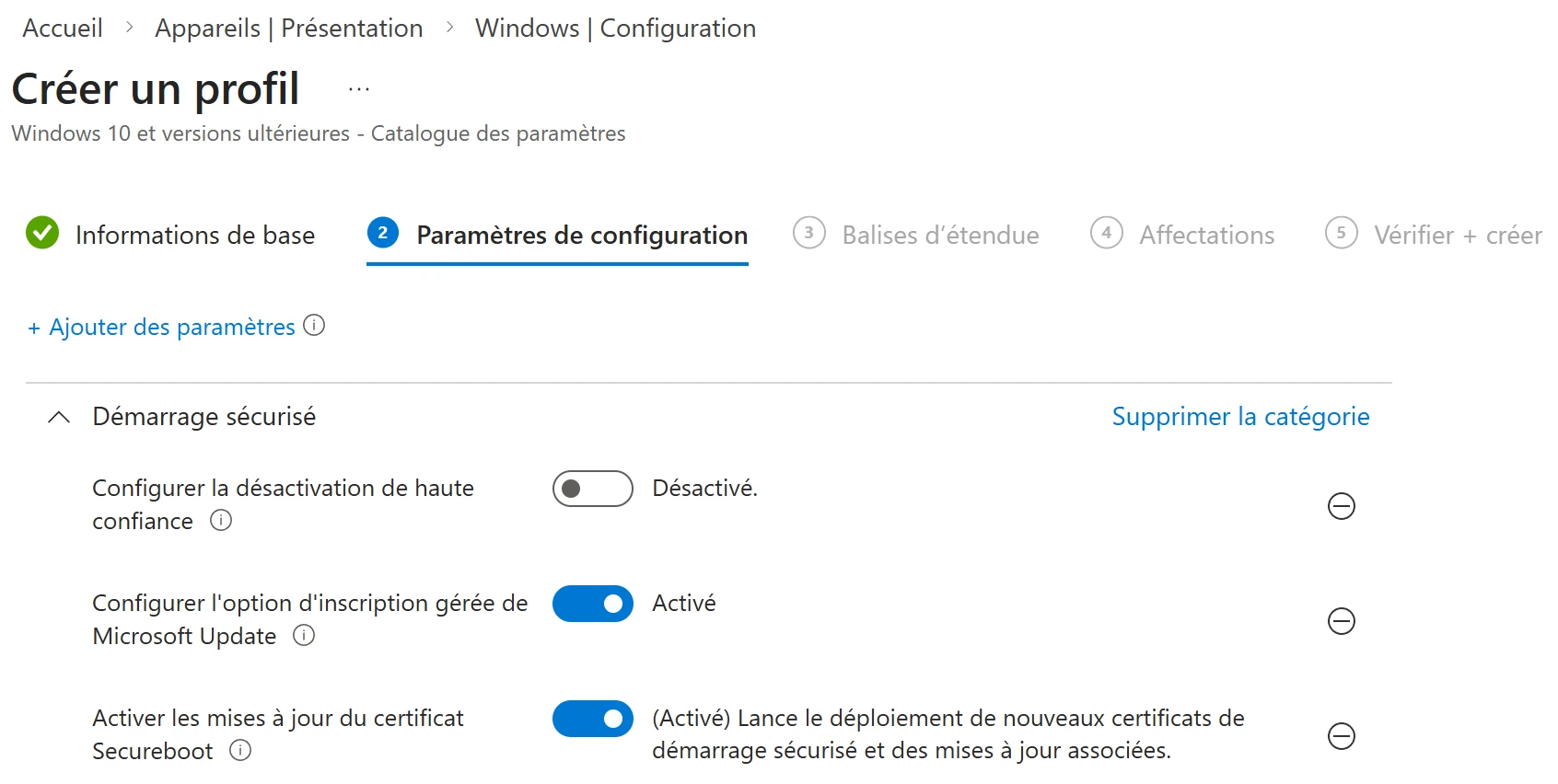 Configuration Microsoft Intune Secure Boot 2026